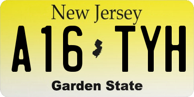 NJ license plate A16TYH