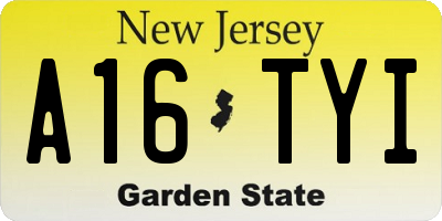 NJ license plate A16TYI