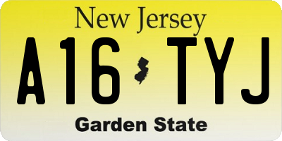 NJ license plate A16TYJ