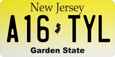NJ license plate A16TYL