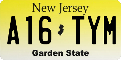 NJ license plate A16TYM