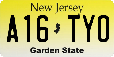 NJ license plate A16TYO