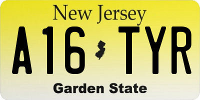 NJ license plate A16TYR