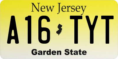 NJ license plate A16TYT