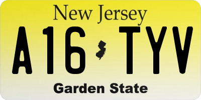 NJ license plate A16TYV