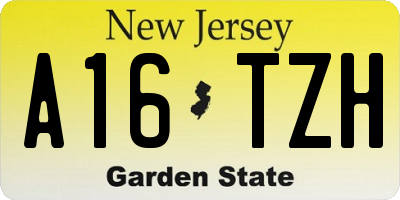 NJ license plate A16TZH