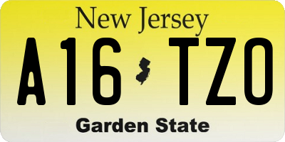 NJ license plate A16TZO