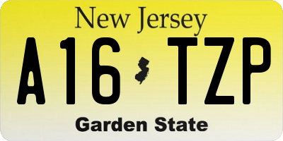 NJ license plate A16TZP