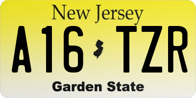 NJ license plate A16TZR