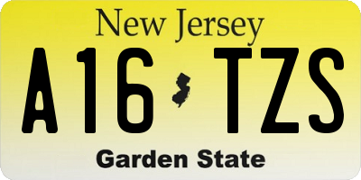 NJ license plate A16TZS