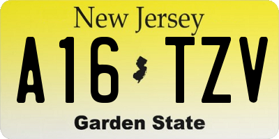 NJ license plate A16TZV