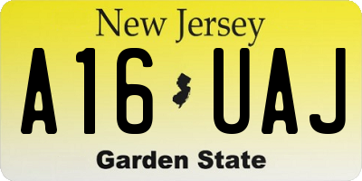 NJ license plate A16UAJ