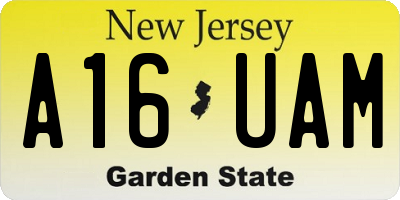 NJ license plate A16UAM