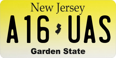 NJ license plate A16UAS