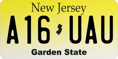 NJ license plate A16UAU