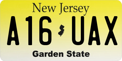 NJ license plate A16UAX