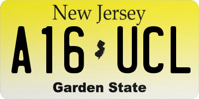 NJ license plate A16UCL