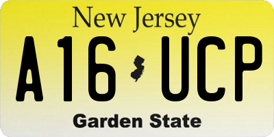 NJ license plate A16UCP