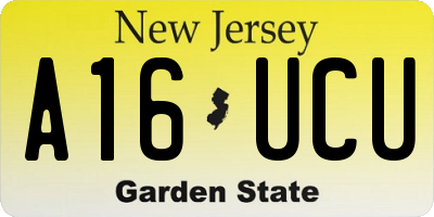 NJ license plate A16UCU