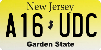 NJ license plate A16UDC