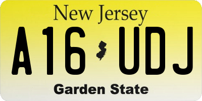 NJ license plate A16UDJ