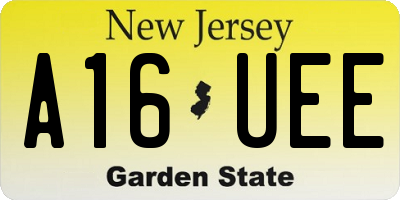 NJ license plate A16UEE