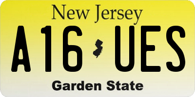 NJ license plate A16UES