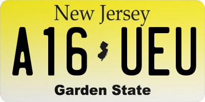 NJ license plate A16UEU