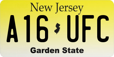 NJ license plate A16UFC