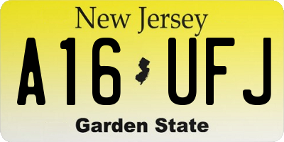 NJ license plate A16UFJ