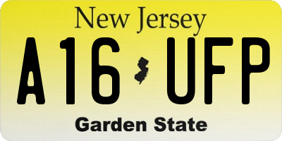 NJ license plate A16UFP
