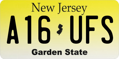 NJ license plate A16UFS