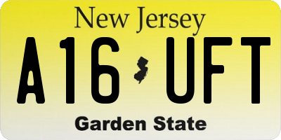 NJ license plate A16UFT