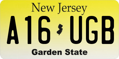 NJ license plate A16UGB