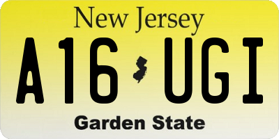 NJ license plate A16UGI
