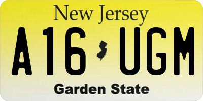 NJ license plate A16UGM