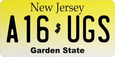 NJ license plate A16UGS