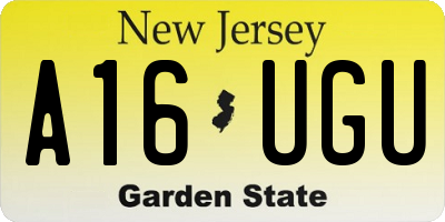 NJ license plate A16UGU