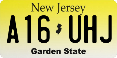 NJ license plate A16UHJ