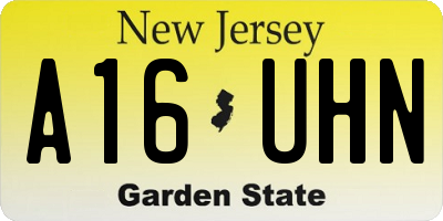 NJ license plate A16UHN
