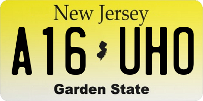 NJ license plate A16UHO
