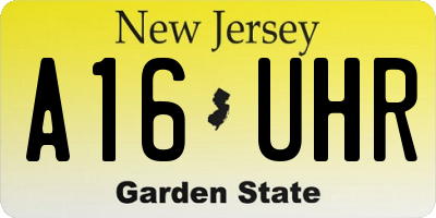NJ license plate A16UHR