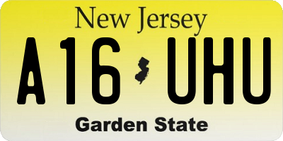 NJ license plate A16UHU