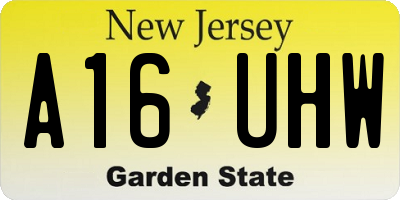 NJ license plate A16UHW