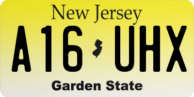 NJ license plate A16UHX
