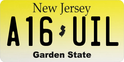 NJ license plate A16UIL