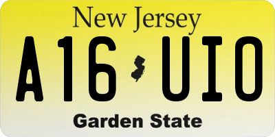 NJ license plate A16UIO