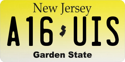 NJ license plate A16UIS