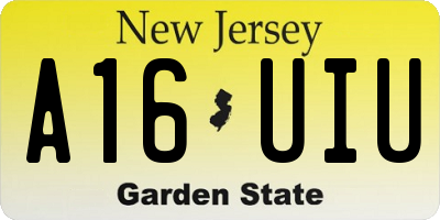 NJ license plate A16UIU