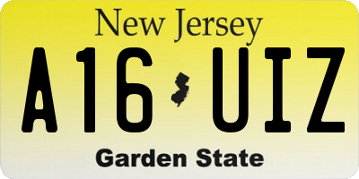 NJ license plate A16UIZ